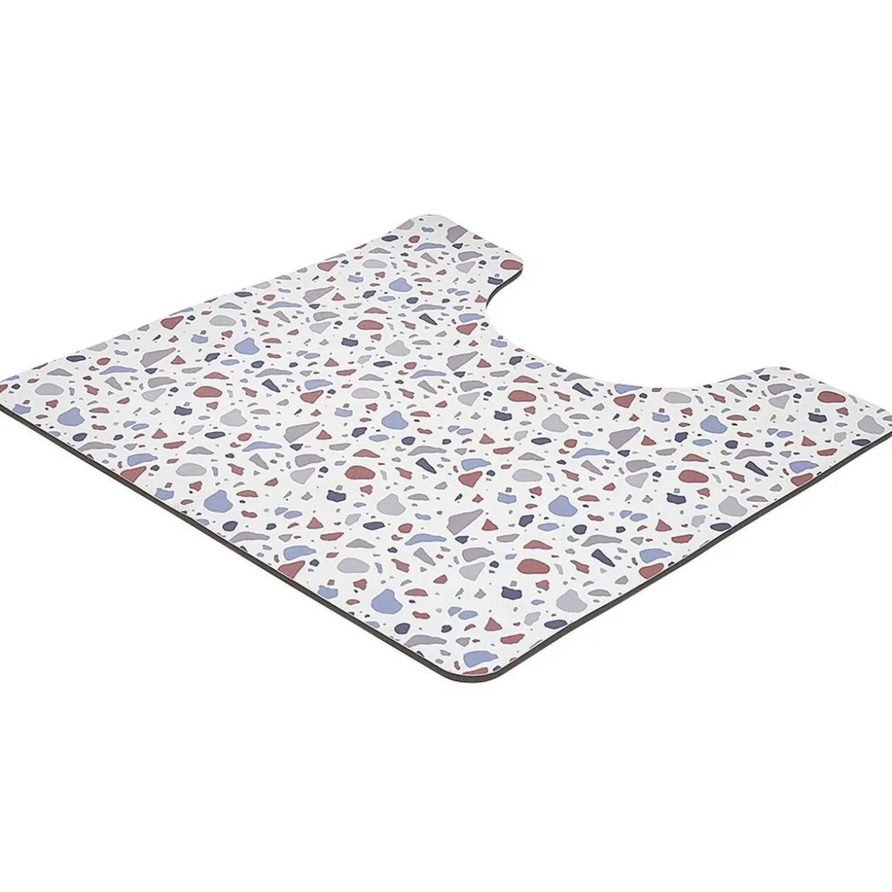 Contour WC PVC motif terrazzo blanc marron bleu 49,5x15cm