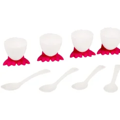 Coquetier en plastique forme oeuf x4