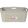 Corbeille à linge avec poignées design rotin taupe 40 L