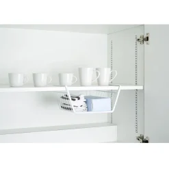 Corbeille à suspendre en métal blanc L.32 cm