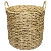 Corbeille avec anses en jacinthe tressée H30 cm