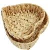 Corbeille forme coeur jacinthe d'eau tressée x2