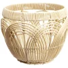 Corbeille ronde imitation rotin