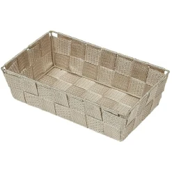 Corbeille sans anse synthétique tissée façon osier