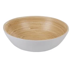 Coupelle blanche en bambou forme ronde
