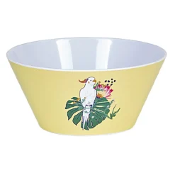 Coupelle décor oiseau et feuille jaune ou verte