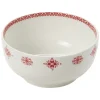 Coupelle en porcelaine blanche motif Noël flocons rouges
