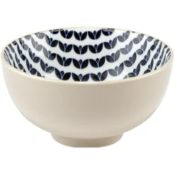 Coupelle en porcelaine décor blanc et bleu