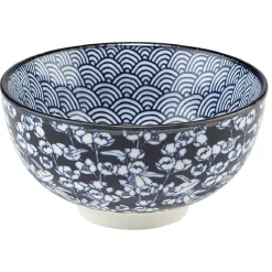 Coupelle en porcelaine décor blanc et bleu