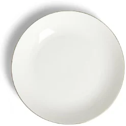 Coupelle ronde blanc et doré Ø20cm porcelaine