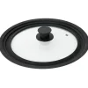 Couvercle en verre avec contour silicone noir Ø 30 cm