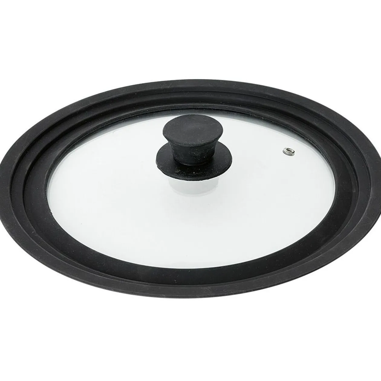 Couvercle en verre avec contour silicone noir Ø 30 cm