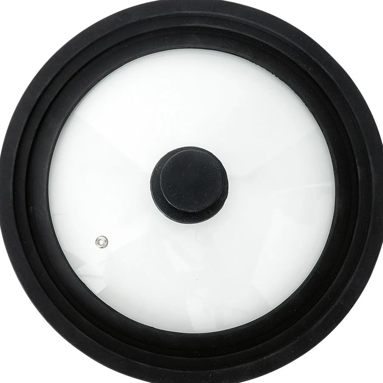 Couvercle en verre avec contour silicone noir Ø 30 cm