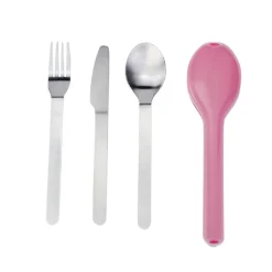 Couvert individuel inox gris x3