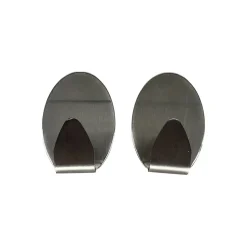 Crochet adhésif acier x2 Ø2,5cm gris