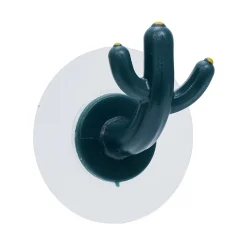 Crochet adhésif cactus x2 bleu canard