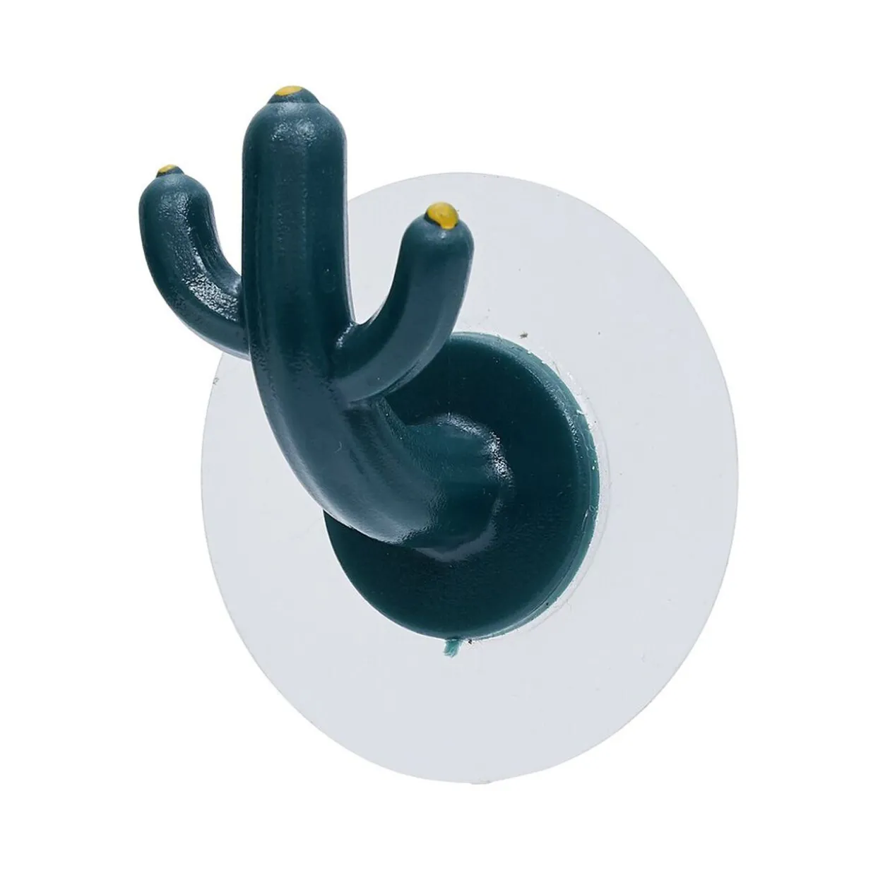 Crochet adhésif cactus x2 bleu canard