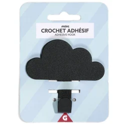 Crochet adhésif métal forme nuage 8,5x2xH11,4cm - 3 modèles