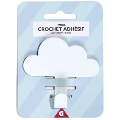 Crochet adhésif métal forme nuage 8,5x2xH11,4cm - 3 modèles