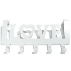 Crochet de porte LOVE en métal blanc ou noir 36,5x16,5cm - 2 modèles