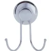 Crochet double à ventouse inox gris