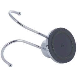 Crochet double à ventouse inox gris
