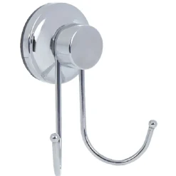 Crochet double à ventouse inox gris