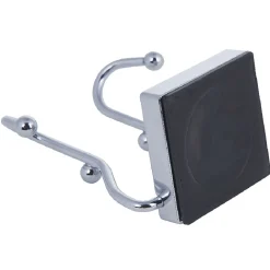 Crochet double à ventouse métal gris