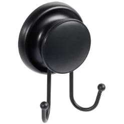 Crochet double à ventouse métal noir