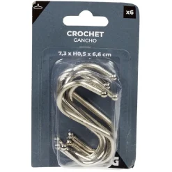 Crochet en forme de S en métal x6
