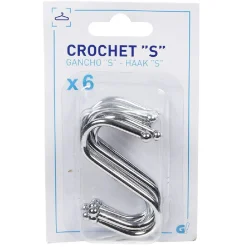 Crochet en forme de s x6