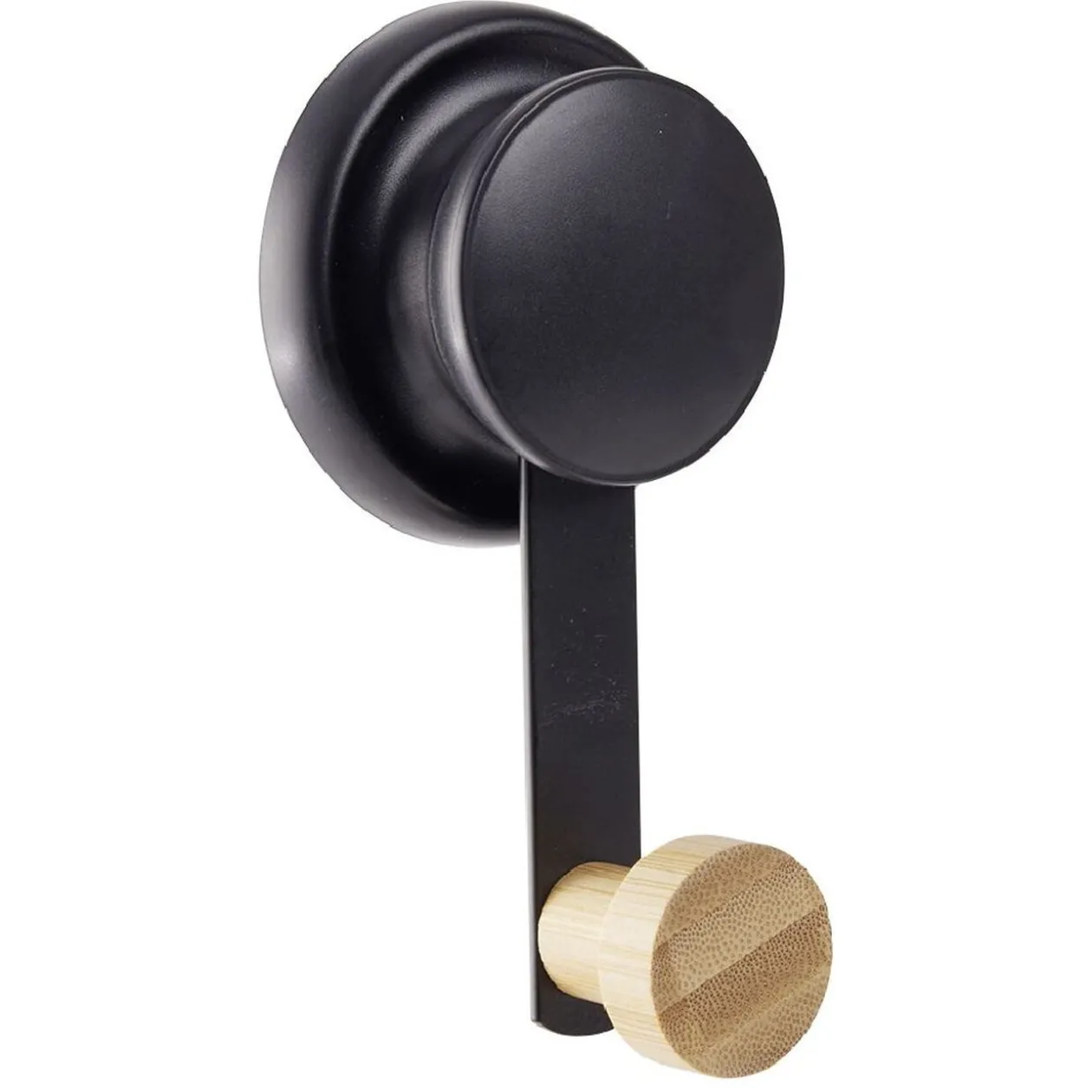 Crochet métal bambou noir et naturel 6x5x12cm