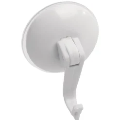 Crochet ventouse x4 blanc plastique