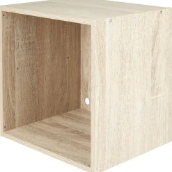 Cube de rangement 1 case bois clair naturel