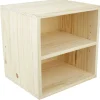 Cube de rangement 2 niches pin naturel