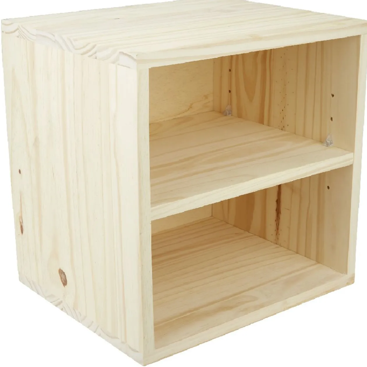 Cube de rangement 2 niches pin naturel