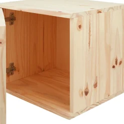 Cube de rangement 1 porte pin naturel