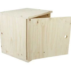 Cube de rangement 1 porte pin naturel