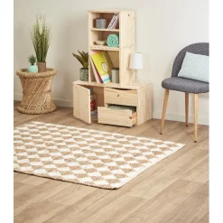 Cube de rangement 2 tiroirs pin naturel