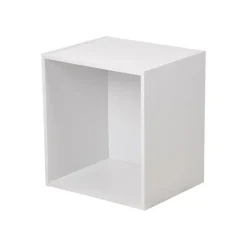 Cube de rangement en bois 1 niche blanc