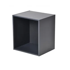 Cube de rangement en bois 1 niche gris