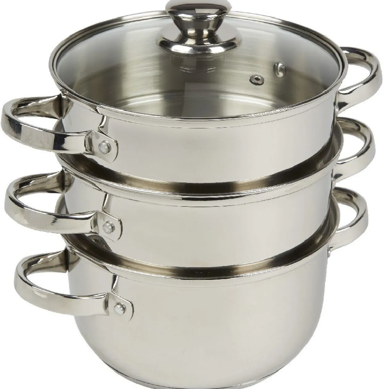 Cuit-vapeur à 2 niveaux acier inoxydable ø 20 cm
