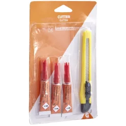 Cutter + colle ultra forte x 3
