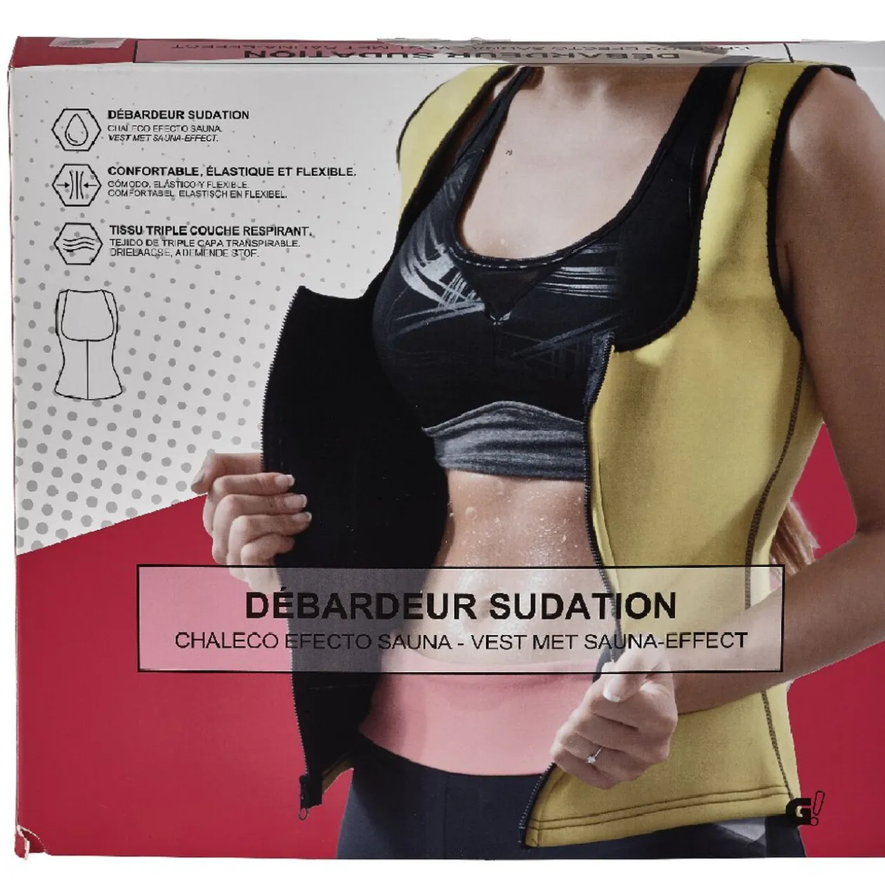 Débardeur de sudation fitness jaune et noir