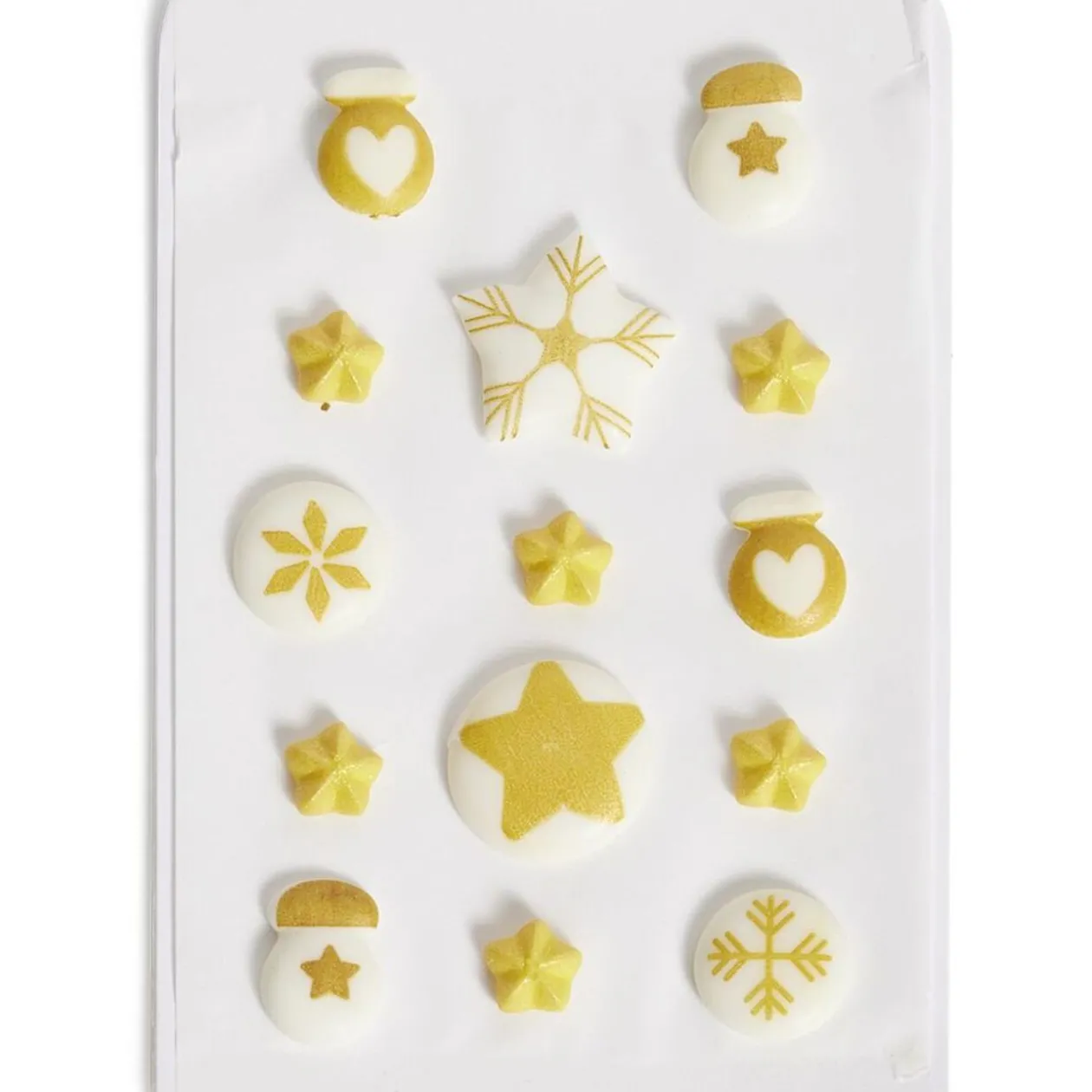 Décor sucré pour gâteau Noël doré Framboiselle 30g