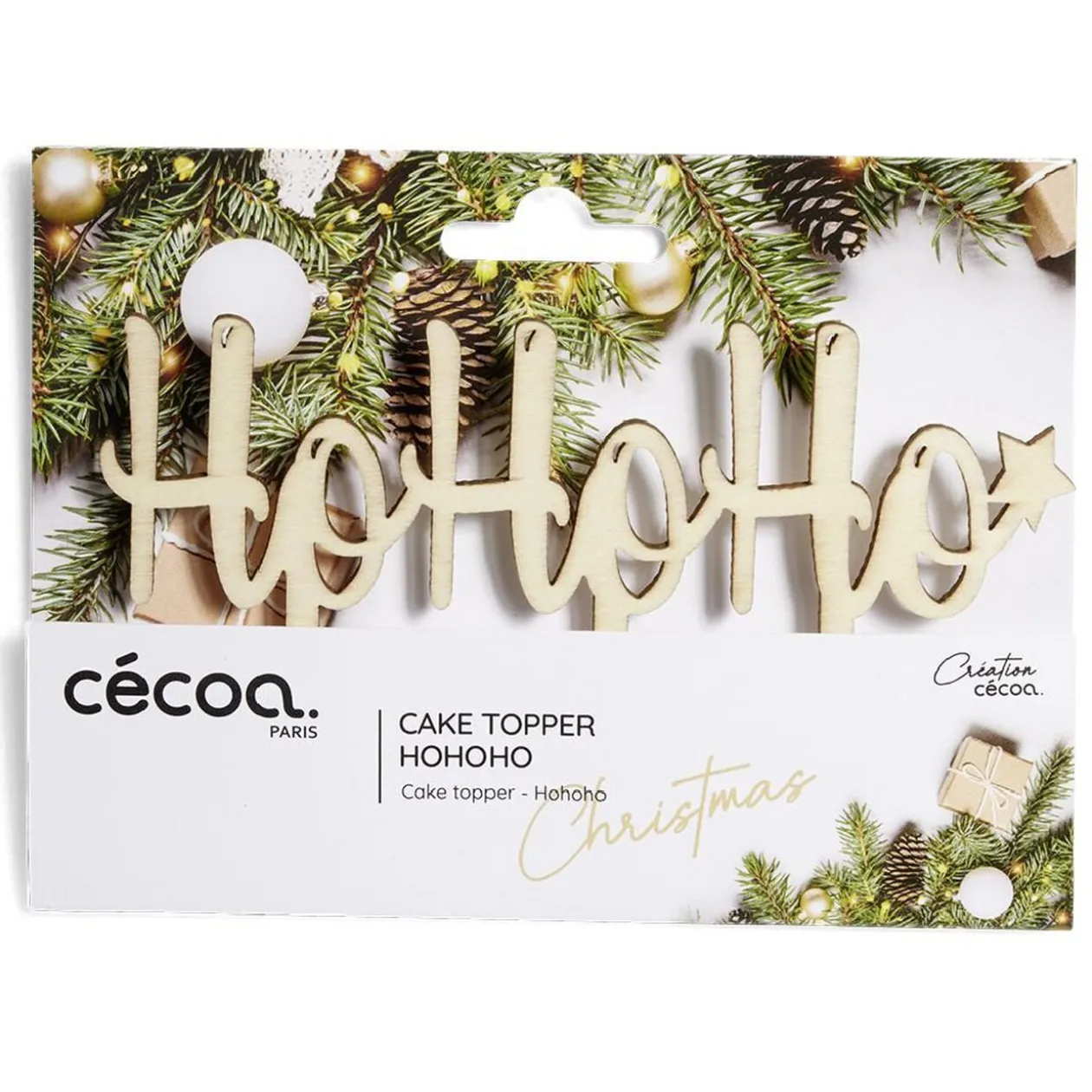 Décoration pour gâteau de Noël en bois