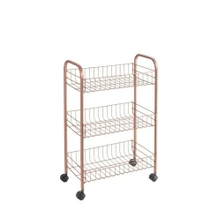 Desserte à roulette Metaltex 3 étages orange cuivré