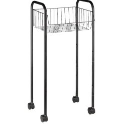 Desserte à roulettes 3 niveaux métal noir