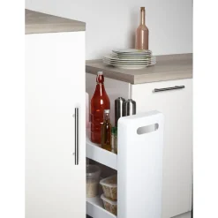 Desserte à roulettes blanche