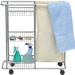 Desserte de buanderie 3 étages gris